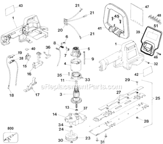 Part Location Diagram of 573201-01 DeWALT Armature and Fan
